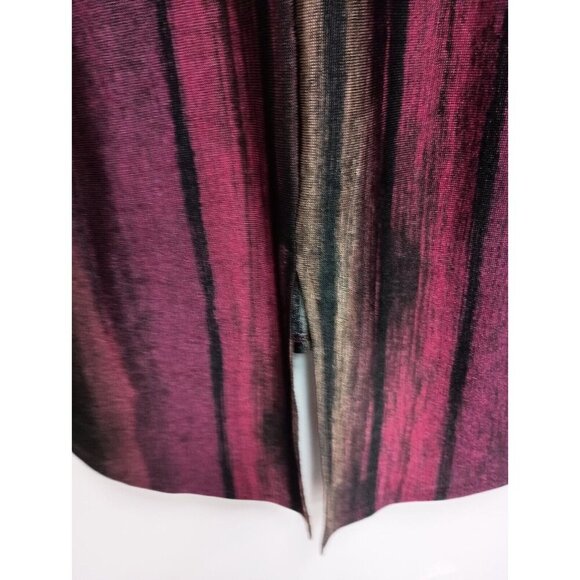 Clara Sun Woo Womens Slinky Hi-Low Tunic Top Medium Multi V-Neck Tab Sleeve - Picture 9 of 9